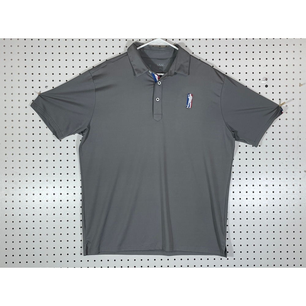 USAG U Suck At Golf Mens XL Gray Performance Short Sleeve Polo Shirt Logo